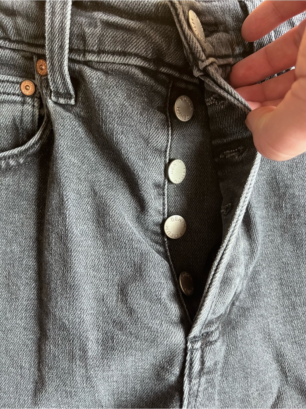 Denim Forum Aritzia “The Arlo” High Rise Straight Grey Jeans Size 25 - Picture 4 of 9
